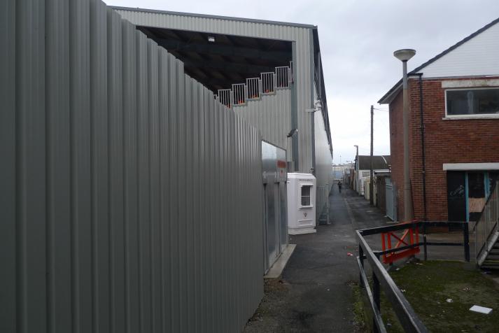 east stand, rear