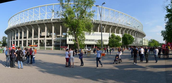 west stand, rear