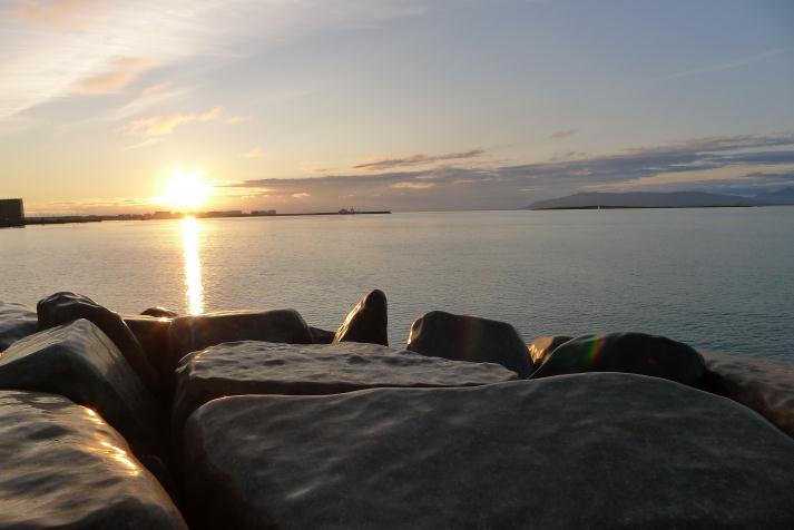 reykjavik, solnedg&aring;ng