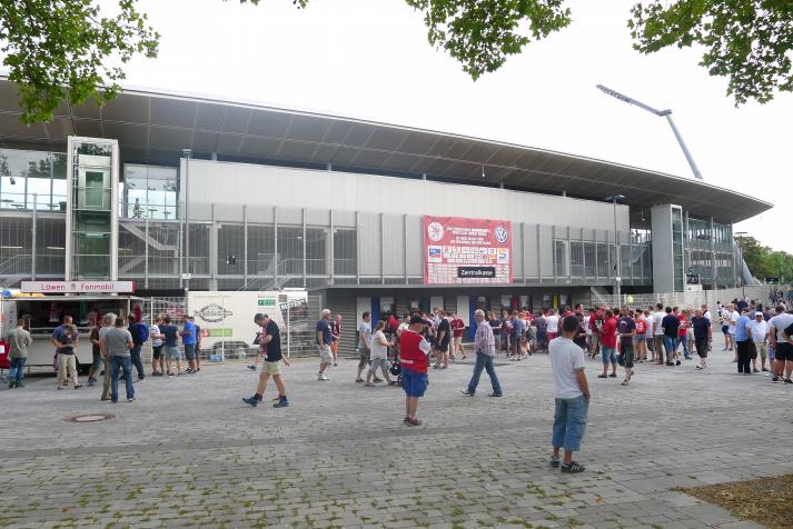 west stand, rear