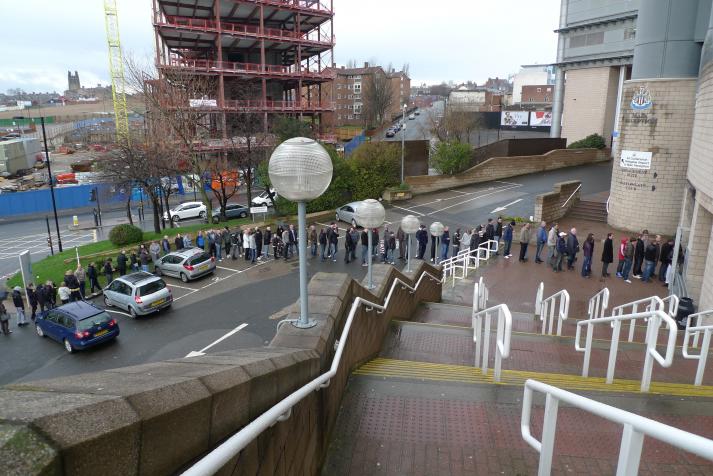 queuing for tickets