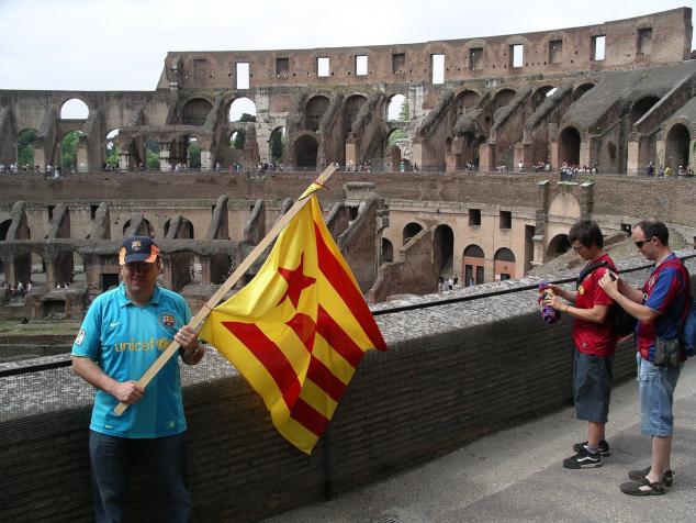 barca fans, colosseo