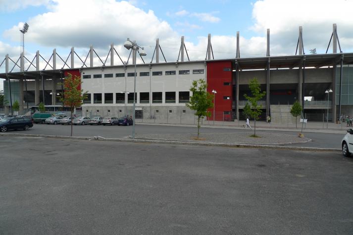 west stand, rear