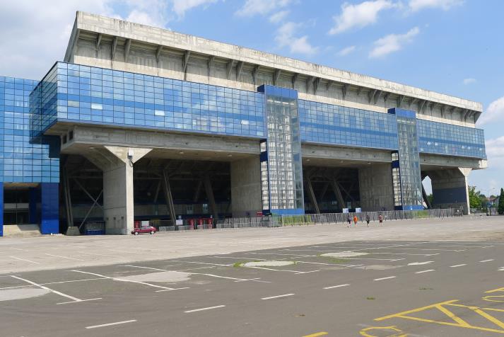 west stand, rear