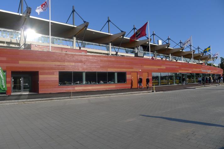 west stand, rear