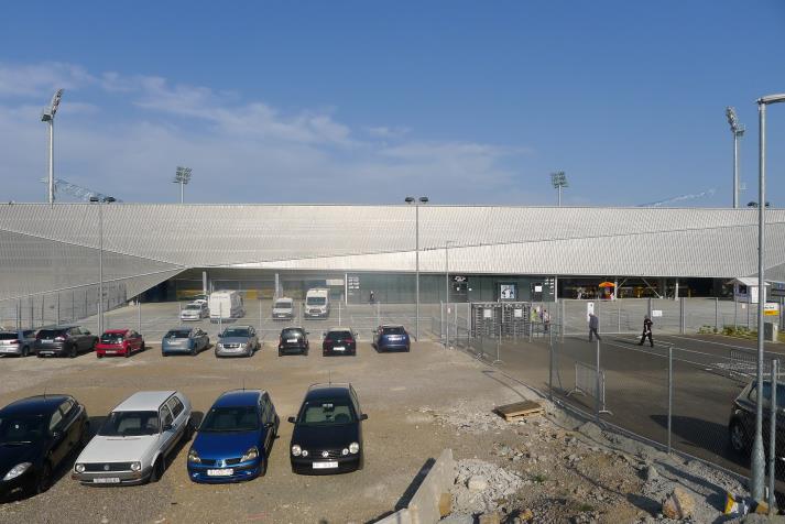 west stand, rear